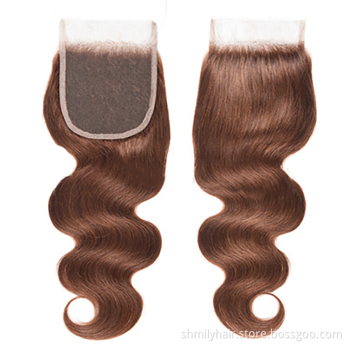 Shmily Malaysian Straight Body Wave Bundles #4 Brown Human Hair Weaving Bundles For Black Women Remy Colored Hair Extensions